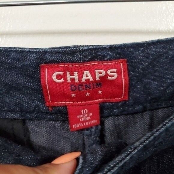 VINTAGE CHAPS Curvy Wide Leg Flare Dark Wash Jeans Size 10 - Picture 4 of 9